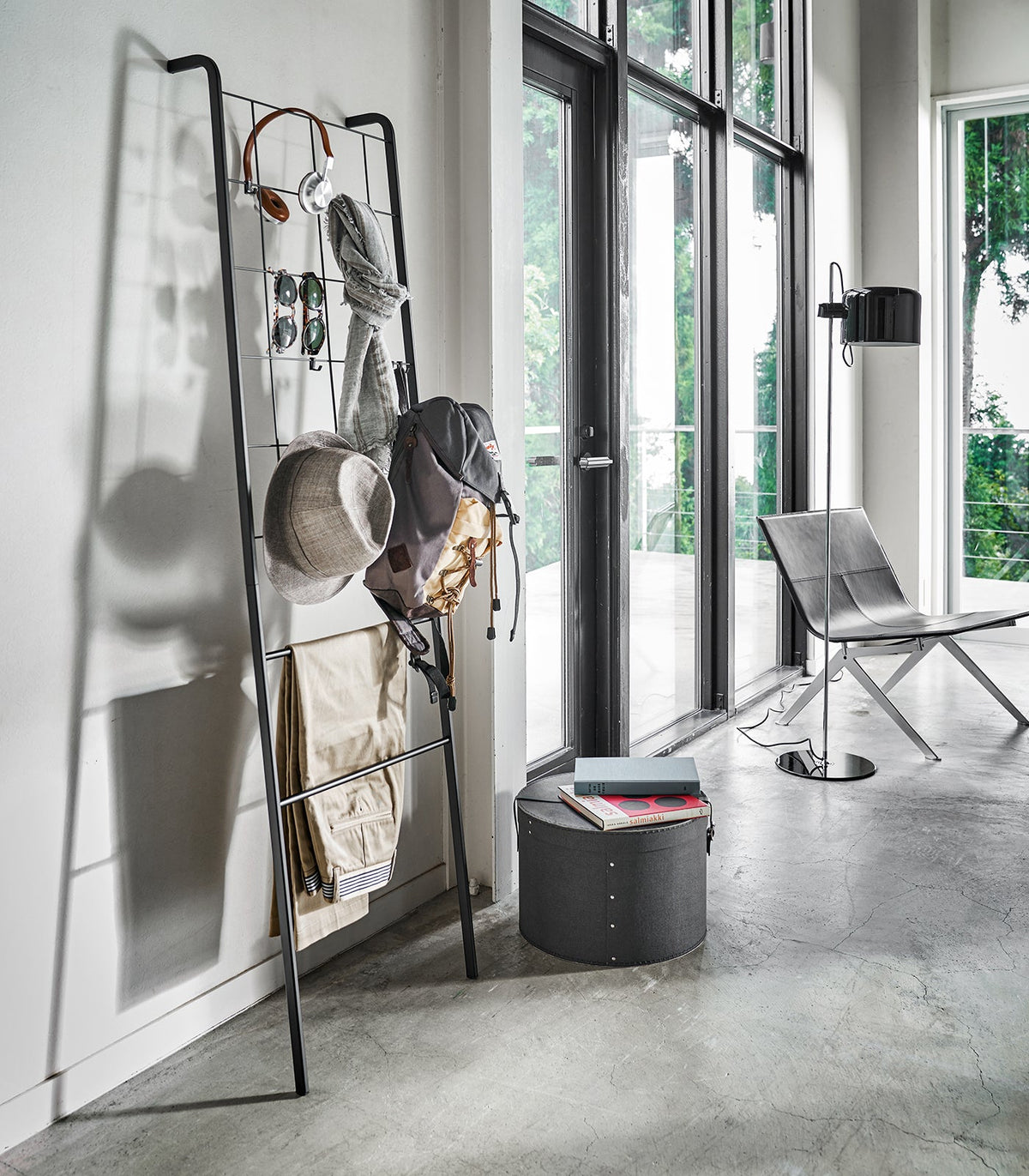 Leaning Ladder with Grid Panel (63" H)  - Steel